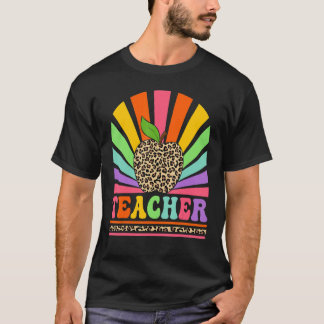 Camiseta Retro Teacher Inspirational Colorful Back To Schoo