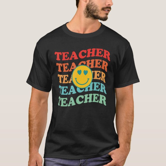 Camiseta Retro Teachers Inspirational Cute Colorful Element (Anverso)