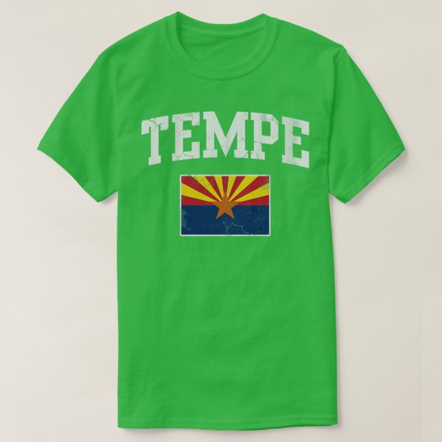 Camiseta Retro Tempe Arizona Bandera Hogar vacaciones de am (Diseño del anverso)