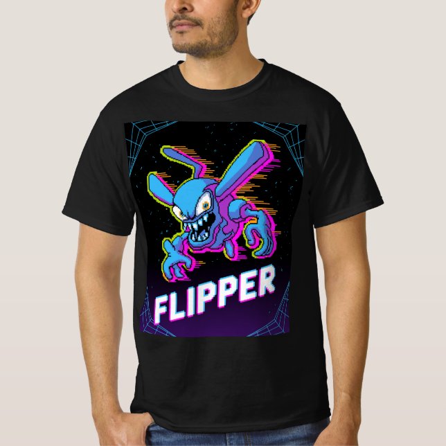 Camiseta Retro Tempest Flipper Arcade Villain Cartoon Tee (Anverso)