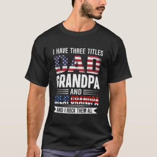 Camiseta Retro Tengo Tres Títulos Papá Abuelo Gran Abuelo