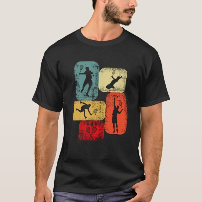 Camiseta Retro tennis player with tennis racket tennis ball (Anverso)