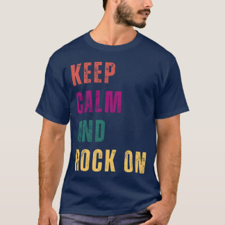 Camiseta Retro tet based style Keep Calm And Rock On family
