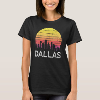 Camiseta Retro Texas Dallas Skyline Vintage Urban Buildings