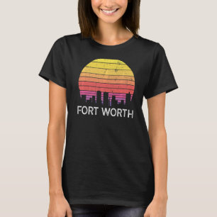 Camiseta Retro Texas Fort Wort Skyline Vintage Urban Build