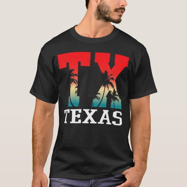 Camiseta Retro Texas Palm Tree Souvenirs (Anverso)