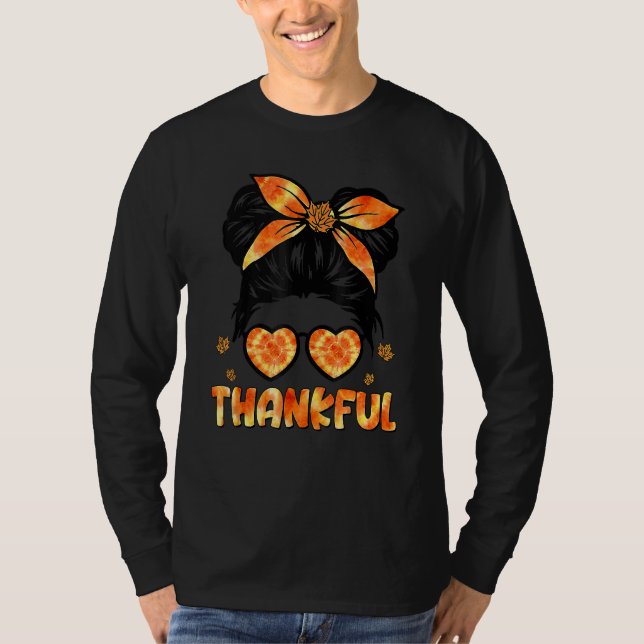 Camiseta Retro Thanksgiving Women Autumn Fall Leaves Thankf (Anverso)