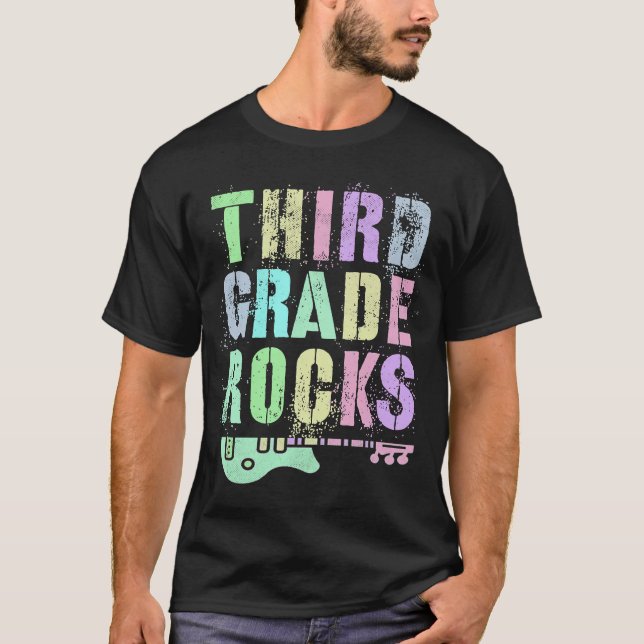 Camiseta Retro THIRD GRADE ROCKS Student Rockstar Teacher 3 (Anverso)