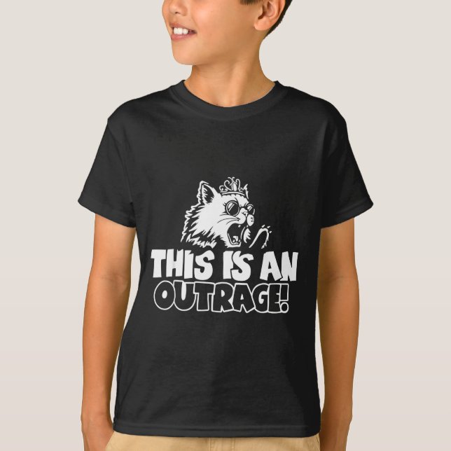 Camiseta Retro This Is An Outrage Quote Meme Cat Cute Funny (Anverso)