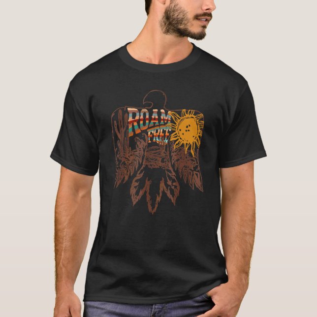 Camiseta Retro Thunderbird Cactus del Desierto Occidental V (Anverso)