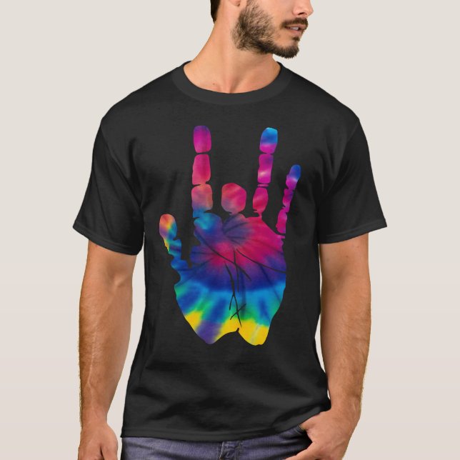 Camiseta Retro Tie Die Jerry Garcia Hand (Anverso)