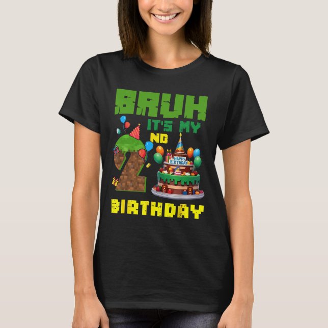 Camiseta Retro tío es mi segundo cumpleaños pastel de píxel (Anverso)