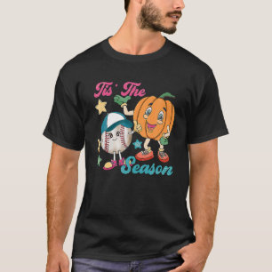 Camiseta Retro Tis The Season Pumpkin Baseball Fall Thanksg