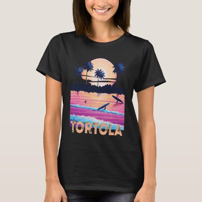 Camiseta Retro Tortola B V I Surf de recuerdo (Anverso)