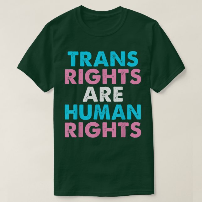 Camiseta Retro Trans Right Son Derechos Humanos Transgénero (Diseño del anverso)