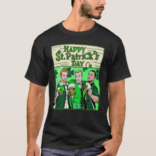 Camiseta Retro tres animados irlandeses bebiendo cerveza en