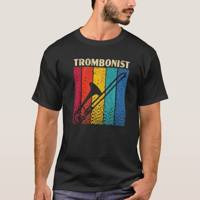 Camiseta Retro Trombonist Musical Instrument Musician Tromb (Anverso)
