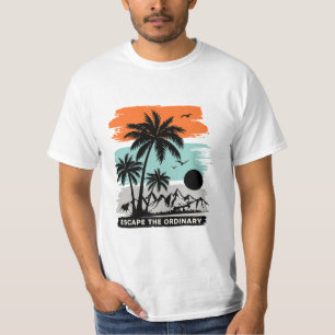 Camiseta Retro Tropical Puesta de Sol Palma – Mini