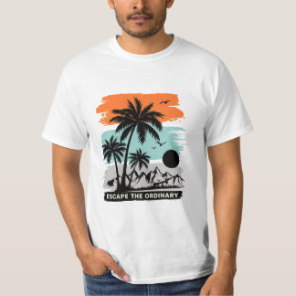 Camiseta Retro Tropical Puesta de Sol Palma – Mini