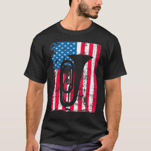 Camiseta Retro Trumbone vintage Uu Flag Music Artwork Julio