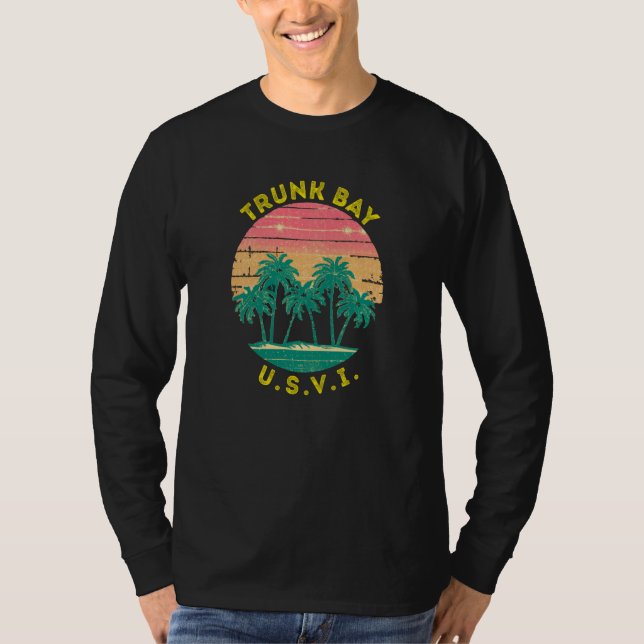 Camiseta Retro Trunk Bay Vacation Souvenir Palm Tree (Anverso)
