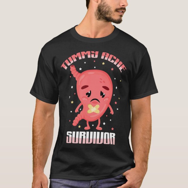Camiseta Retro Tummy Ache Survivor Stomach Ache Recovery  I (Anverso)