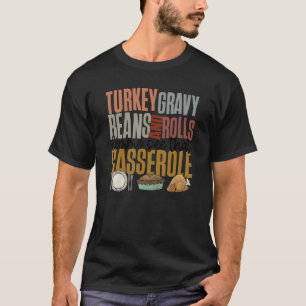 Camiseta Retro Turkey Gravy Beans And Rolls Thankending Di
