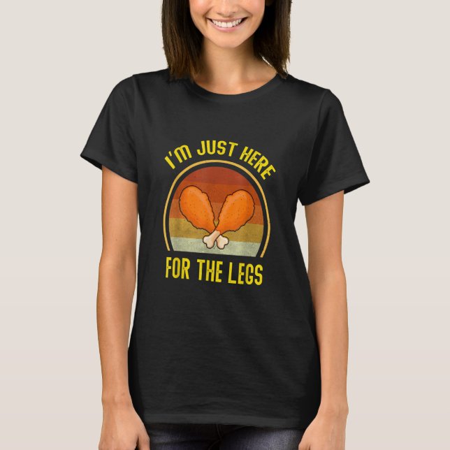 Camiseta Retro Turkey Thanksgiving I'm Just Here For The Le (Anverso)