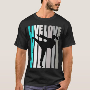 Camiseta Retro Turquoise Live Love Karate Entrenadora de mu