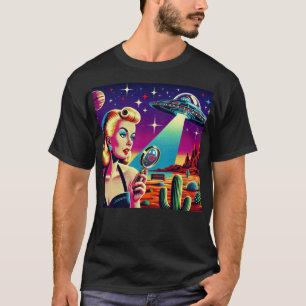 Camiseta Retro UFO Pin-Up