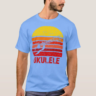 Camiseta Retro Ukulele Sun Silhouette