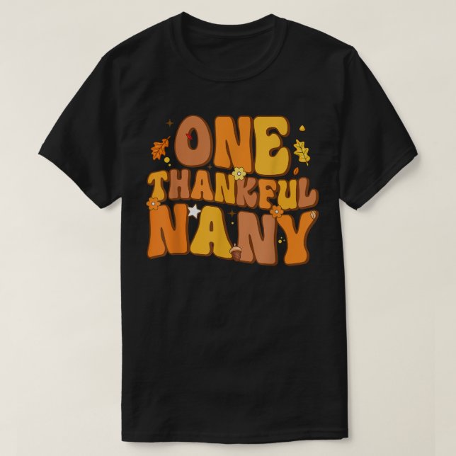 Camiseta Retro Un Agradecimiento Nany Caída Otoño Feliz Tha (Diseño del anverso)