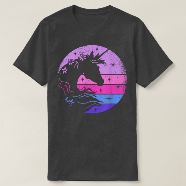 Camiseta Retro Unicornio Bling Fairytale Lover Unicorn Fant (Diseño del anverso)