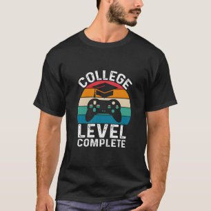 Camiseta Retro Universitario Nivel Completo Gamer Atardecer