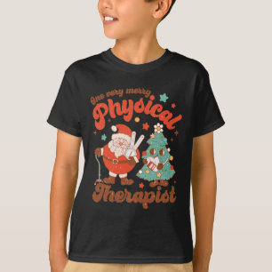 Camiseta Retro Uno Muy Merry Físico Terapia Santa Chris