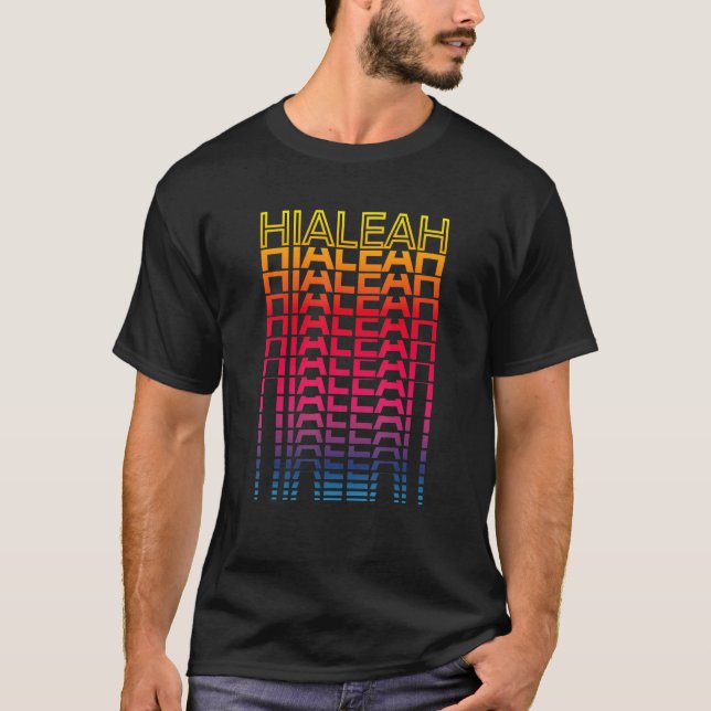 Camiseta Retro Usa Colorful City Nostalgic Hialeah (Anverso)