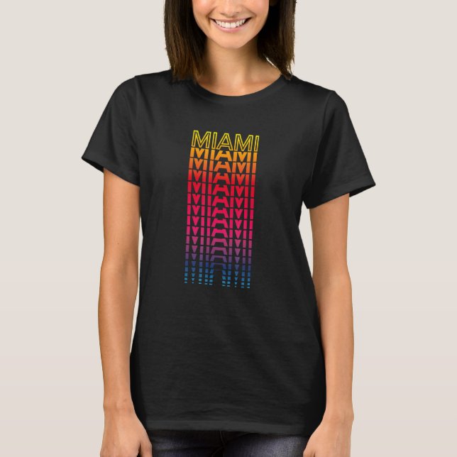 Camiseta Retro Usa Colorful City Nostalgic Miami (Anverso)