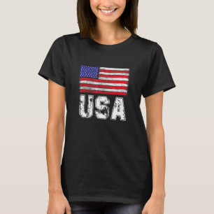 Camiseta Retro Usa Con Gráfico De Ilustracion De Bandera Es