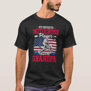 Camiseta Retro Usa Flag Motocross Player Calls Me Grandpa 4
