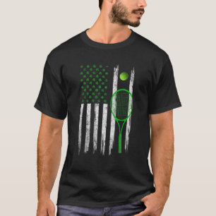 Camiseta Retro USA Flag Tennis Shamrock Sports St. Patrick'