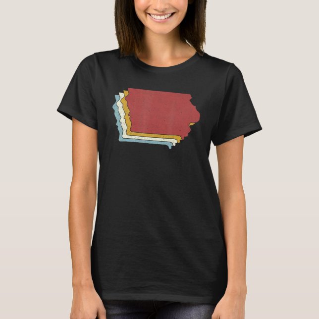 Camiseta Retro USA State   Vintage Map Iowa (Anverso)