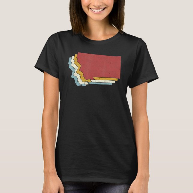 Camiseta Retro USA State   Vintage Map Montana (Anverso)