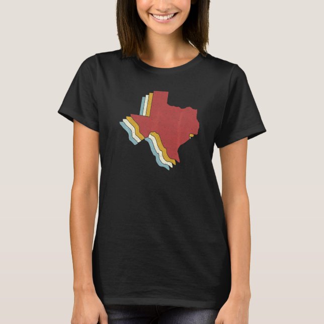 Camiseta Retro USA State  Vintage Map Texas (Anverso)