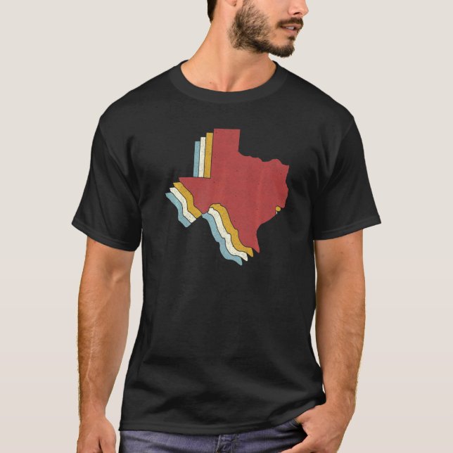 Camiseta Retro USA State  Vintage Map Texas (Anverso)