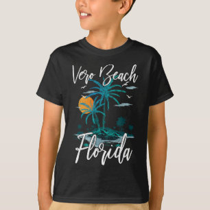 Camiseta Retro Vacacional Retro Sunset Florida Vero Beach