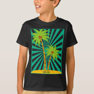 Camiseta Retro vacaciones de verano palmeras de coco tropic