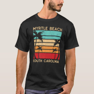 Camiseta Retro Vacation Myrtle Beach South Carolina Palms