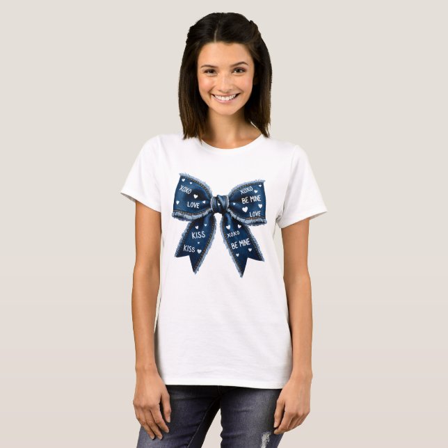 Camiseta Retro Valentine Bow Denim  (Anverso completo)