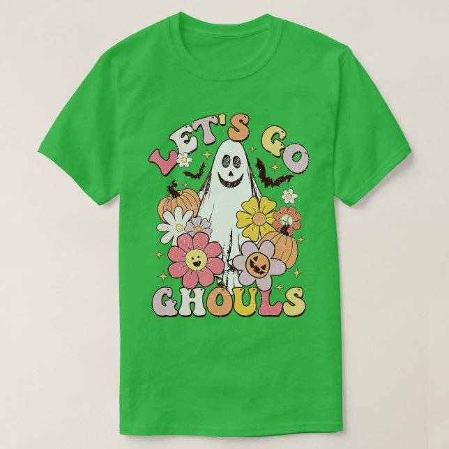 Camiseta Retro Vamos Ghouls Halloween Ghost Set Costo (Diseño del anverso)