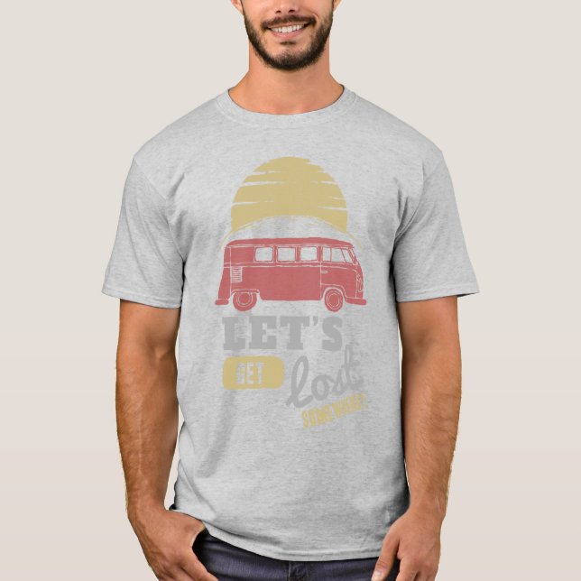 Camiseta Retro Van Life Vamos a Perdernos (Anverso)
